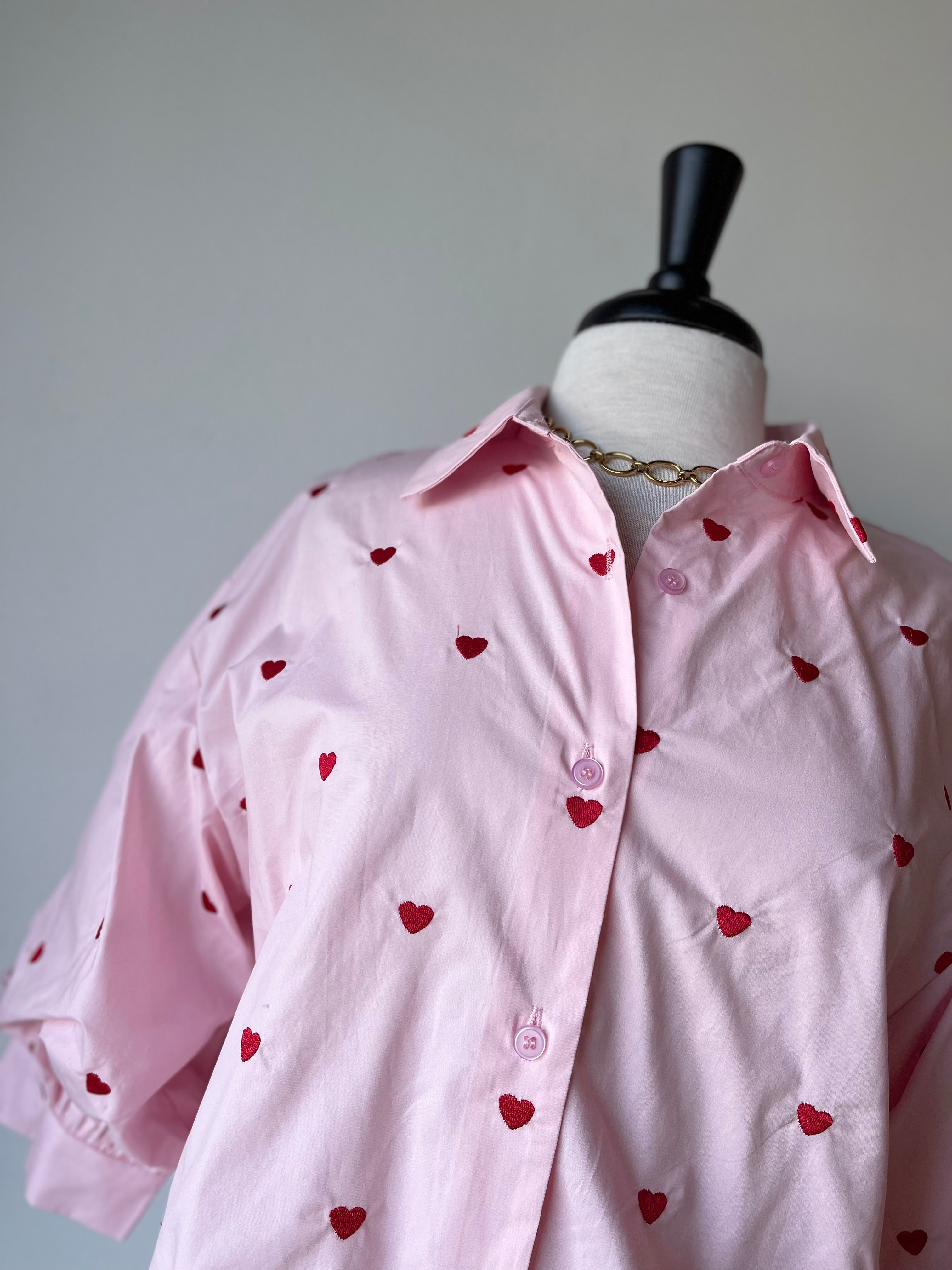 Valentines Heart Button Down Top