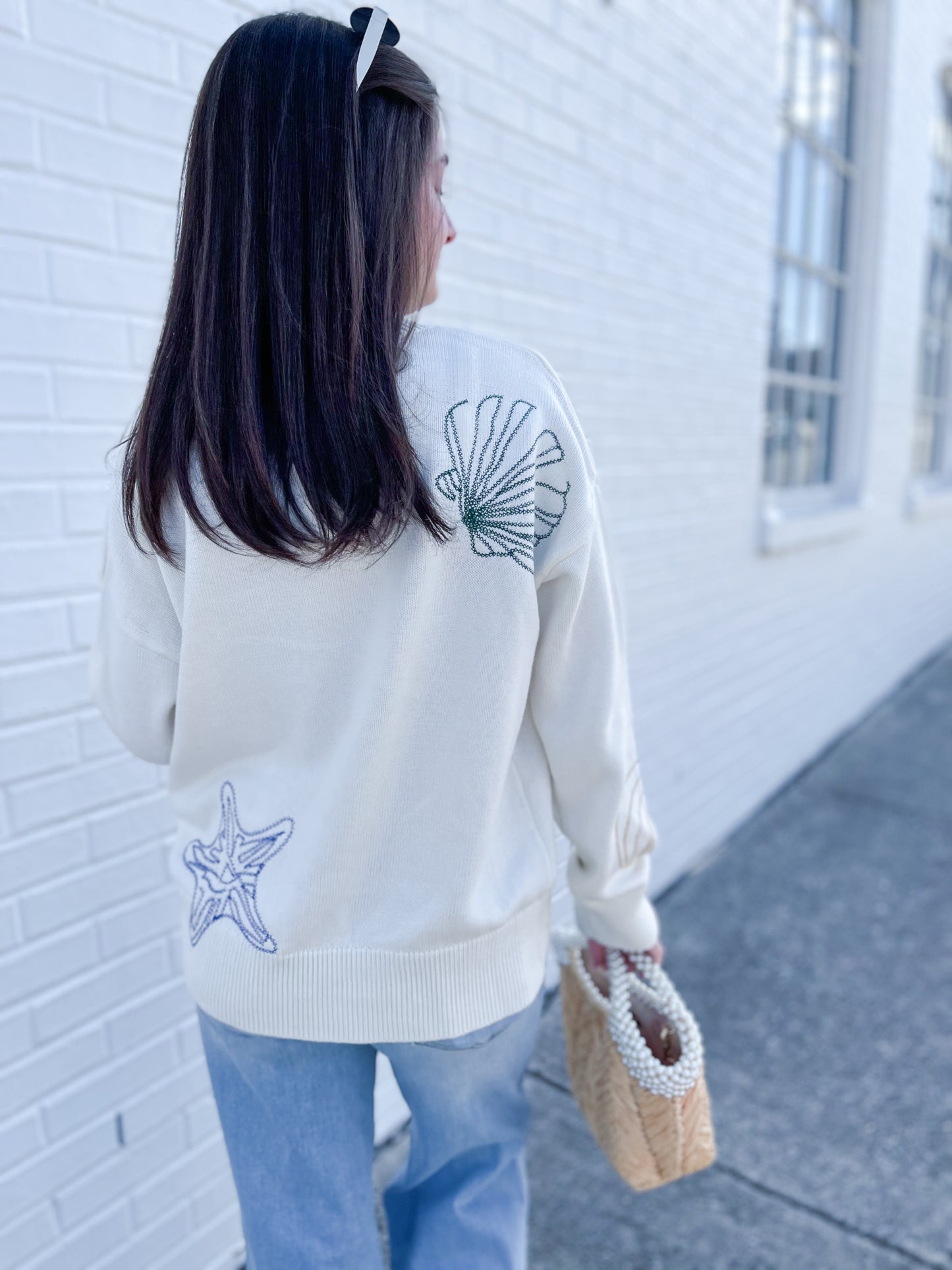 Seashell Embroidered Sweater