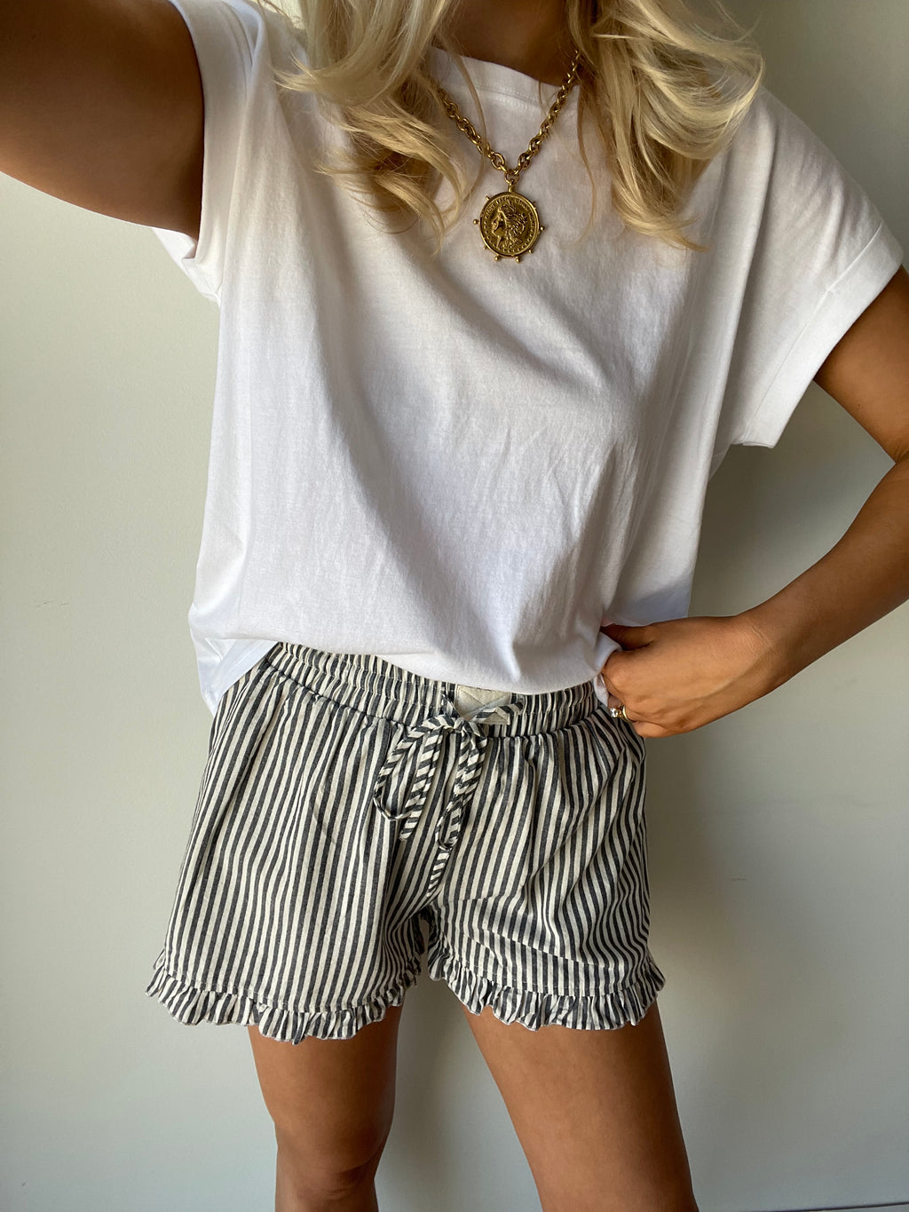 Stripe Ruffle Shorts
