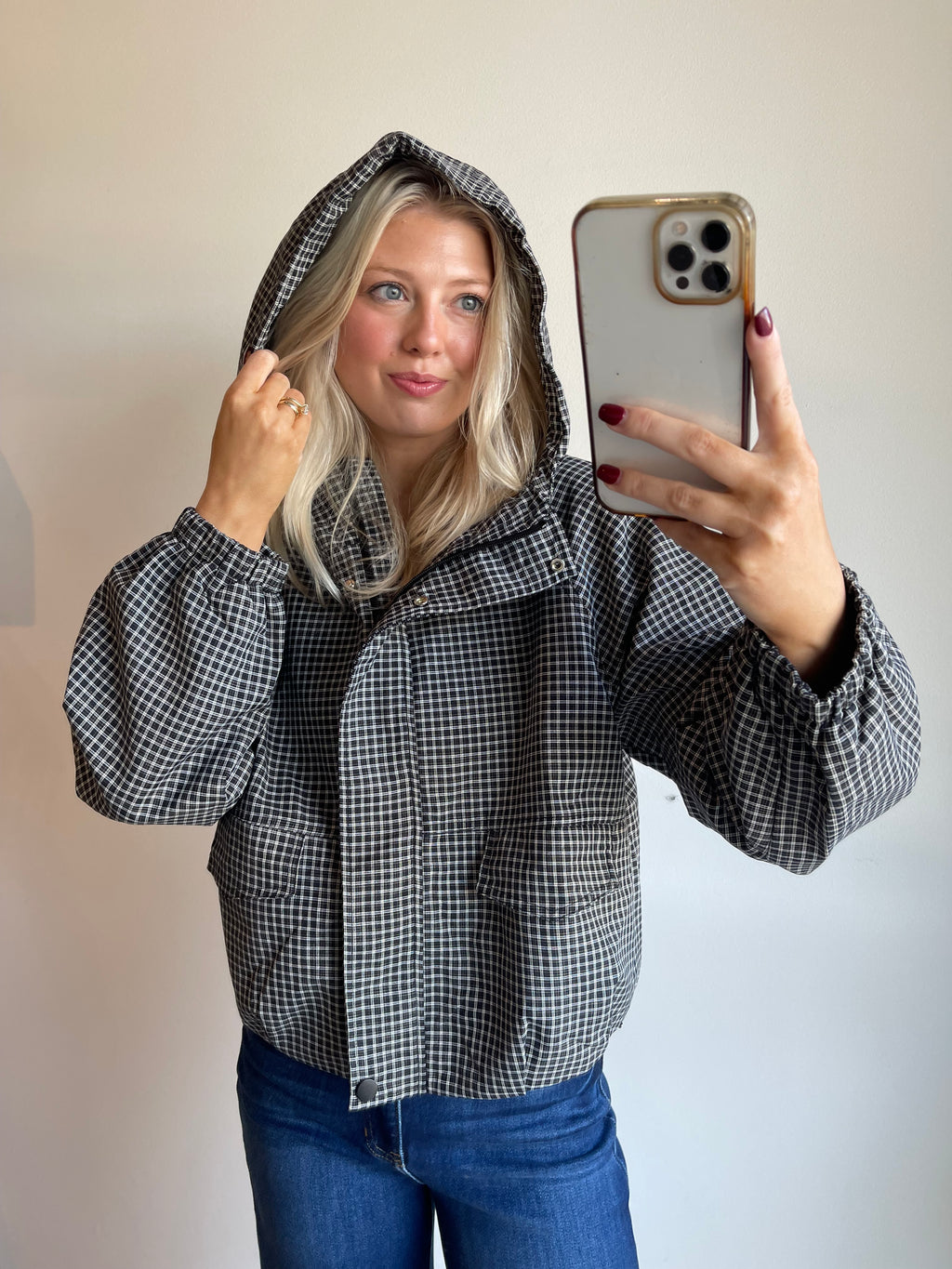 Payton Hooded Gingham Jacket