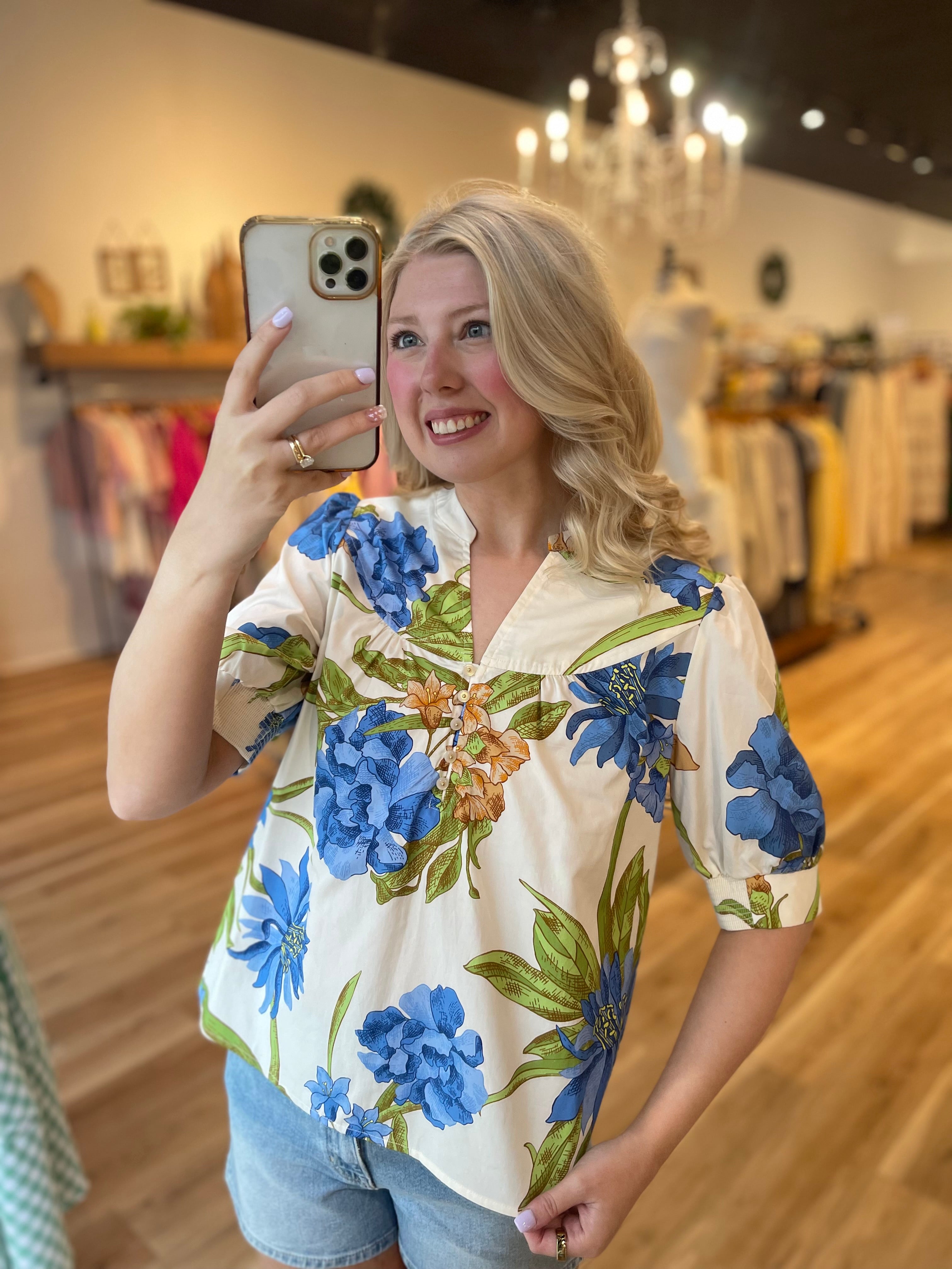 Florence Split Neck Blouse