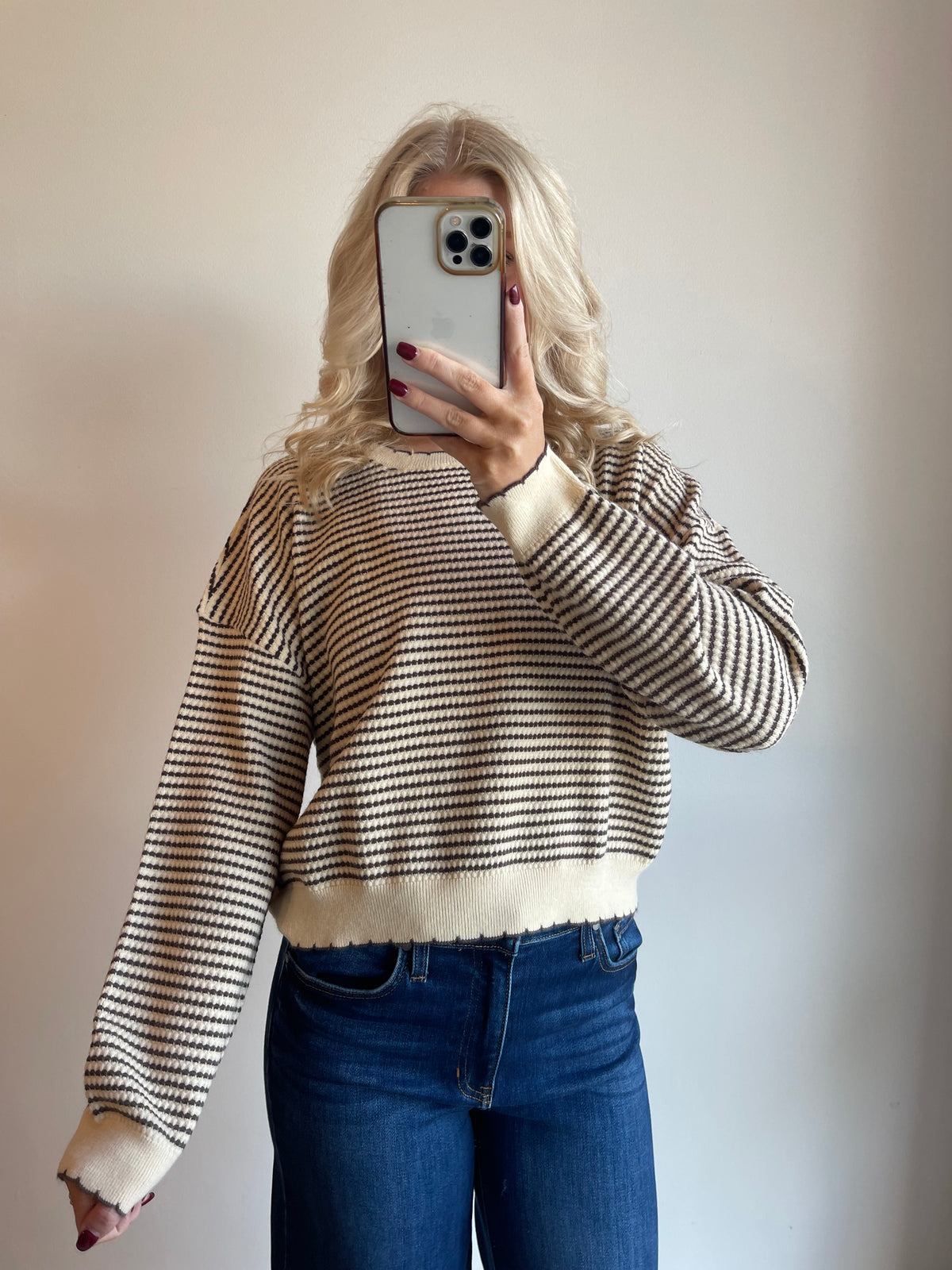 Trina Striped Sweater Top