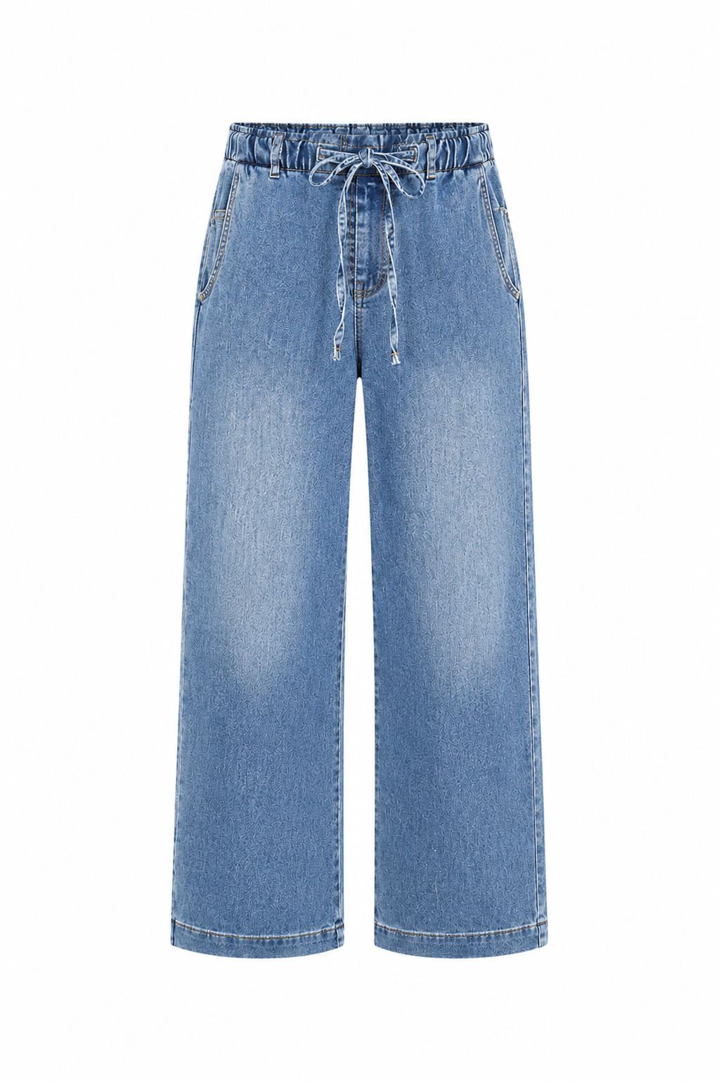 Drawstring Wide Leg Jeans