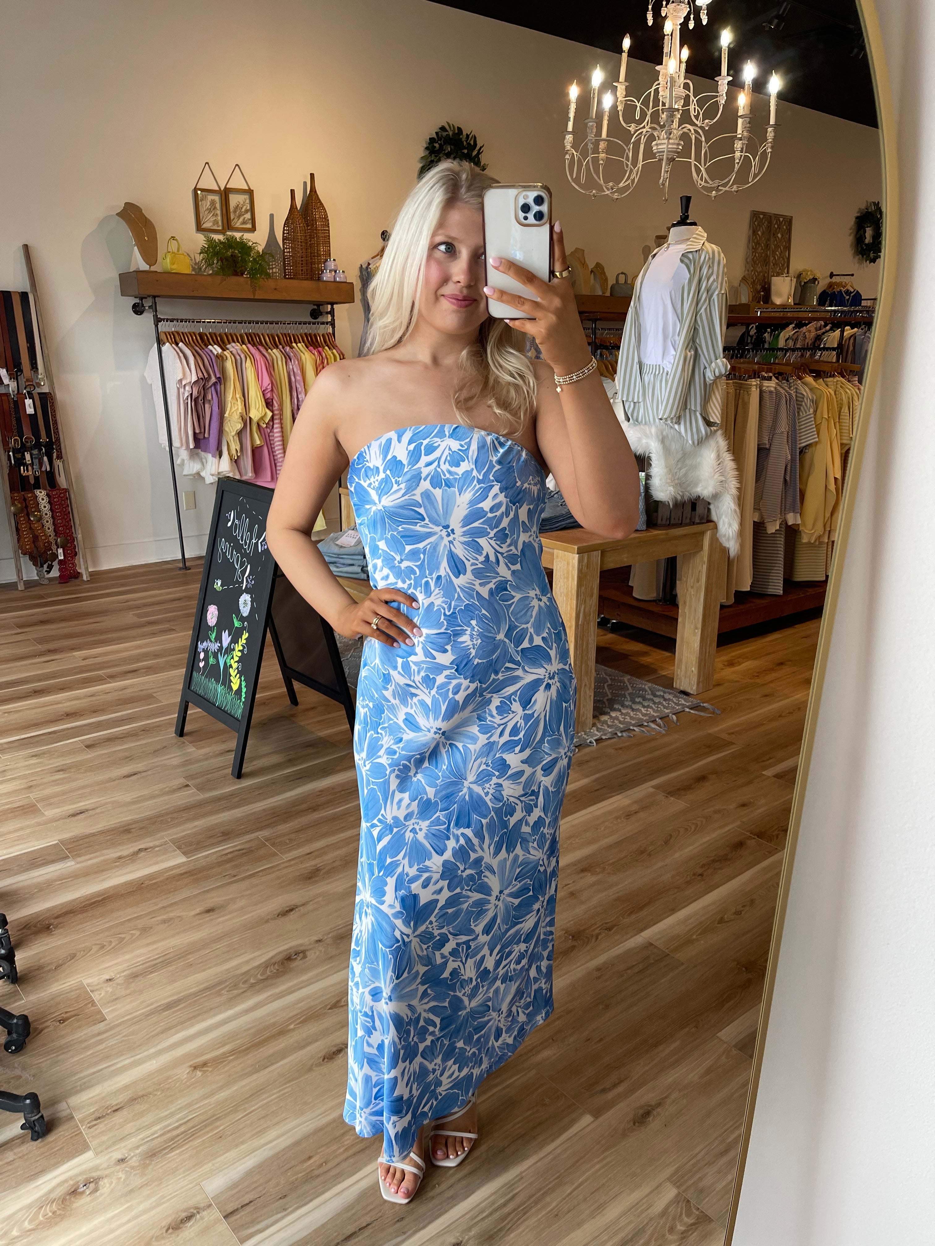 Afterglow Strapless Maxi Dress