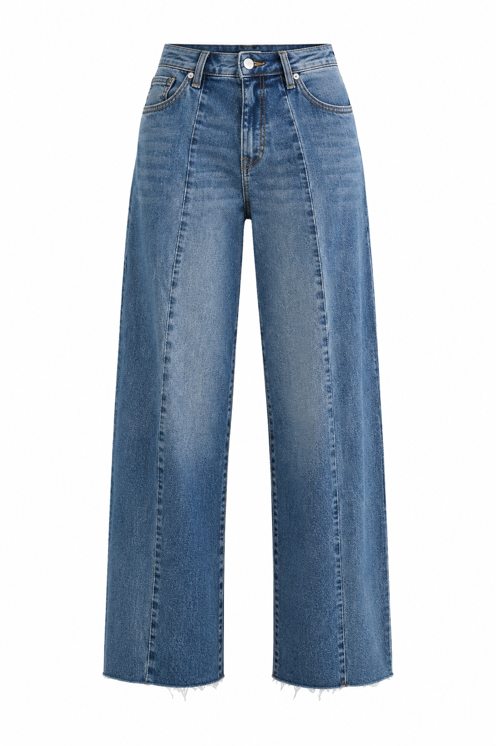 Pleated Barrel Two Toned Jeans