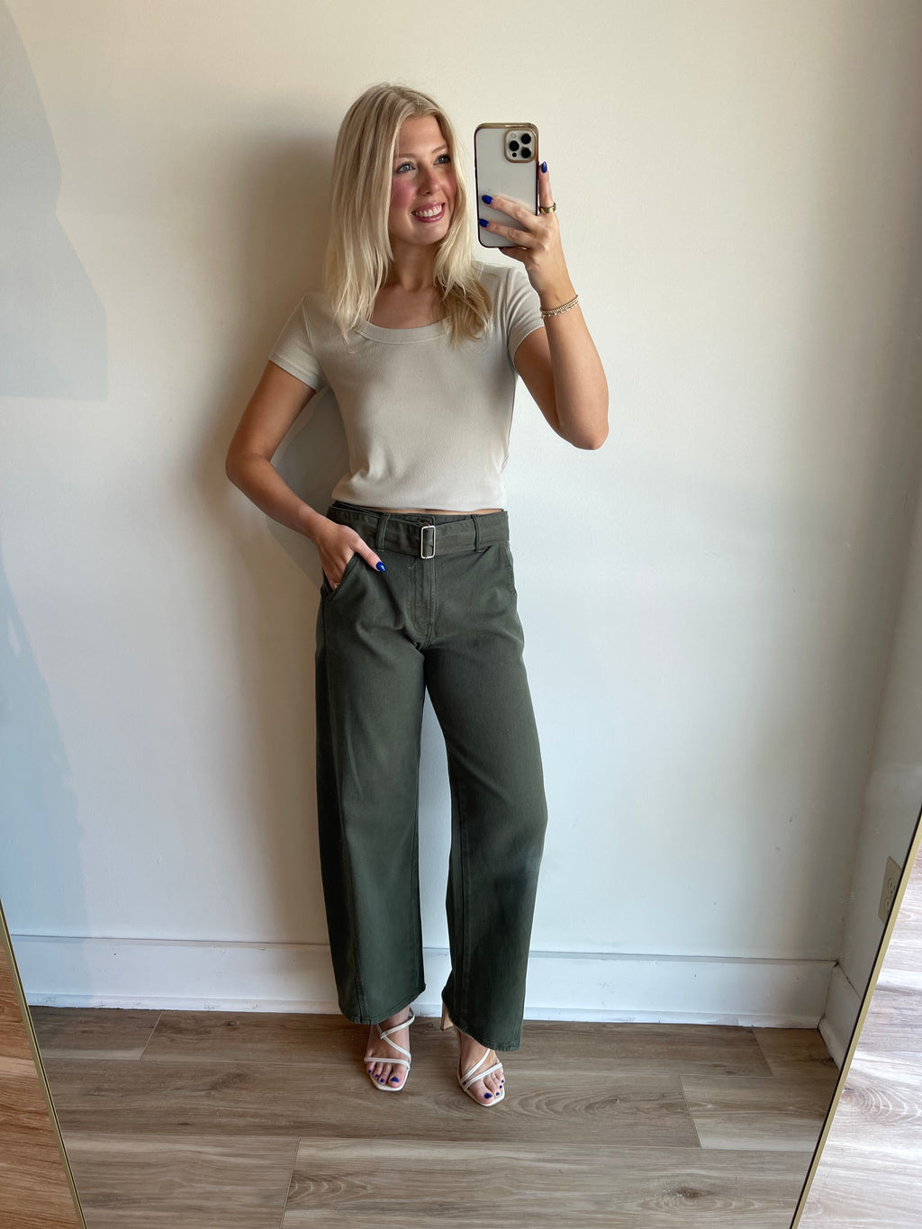 JBD Belted Tapered Straight Jeans