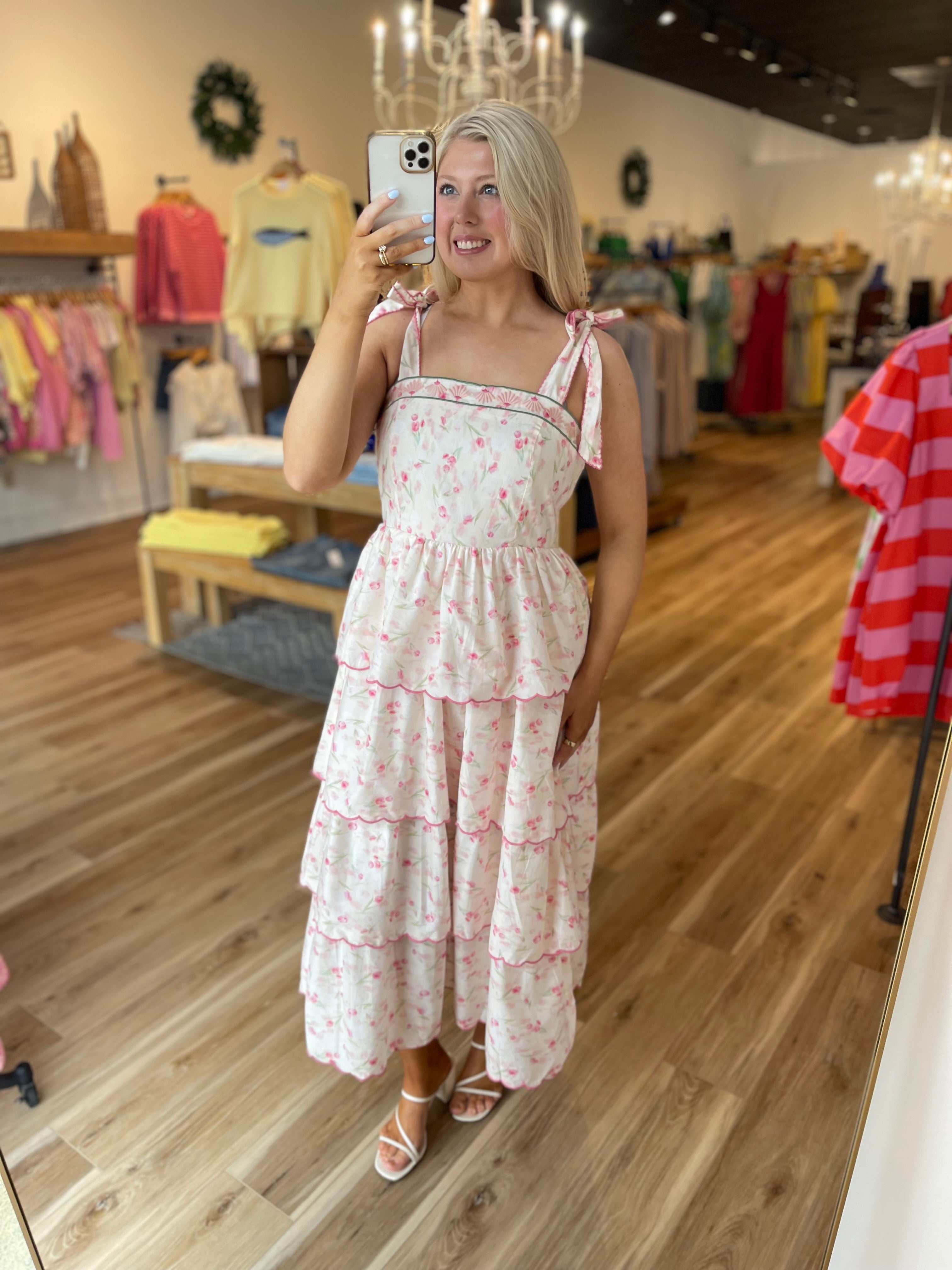 Lindsay Tiered Midi Dress