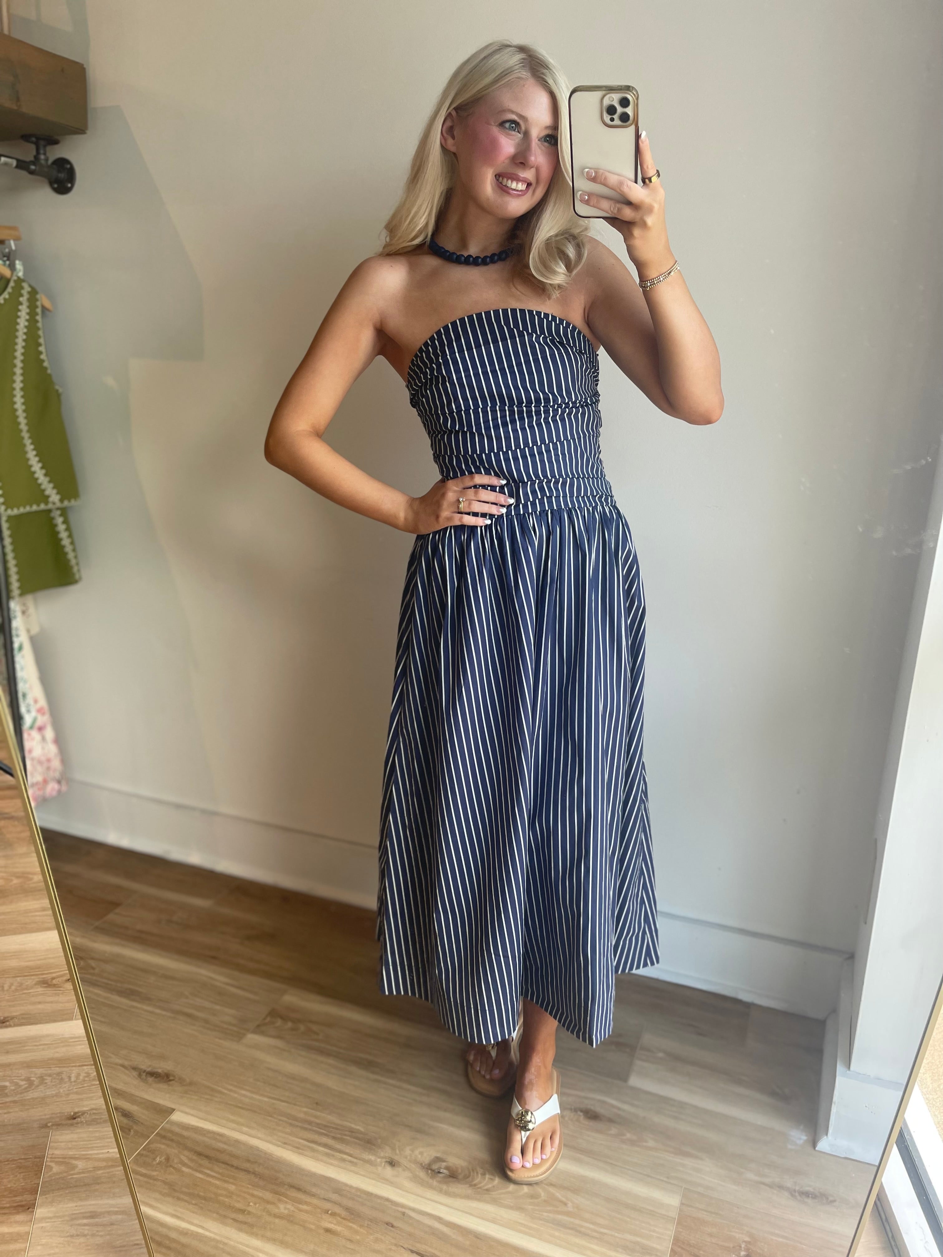 Eliana Strapless Midi Dress