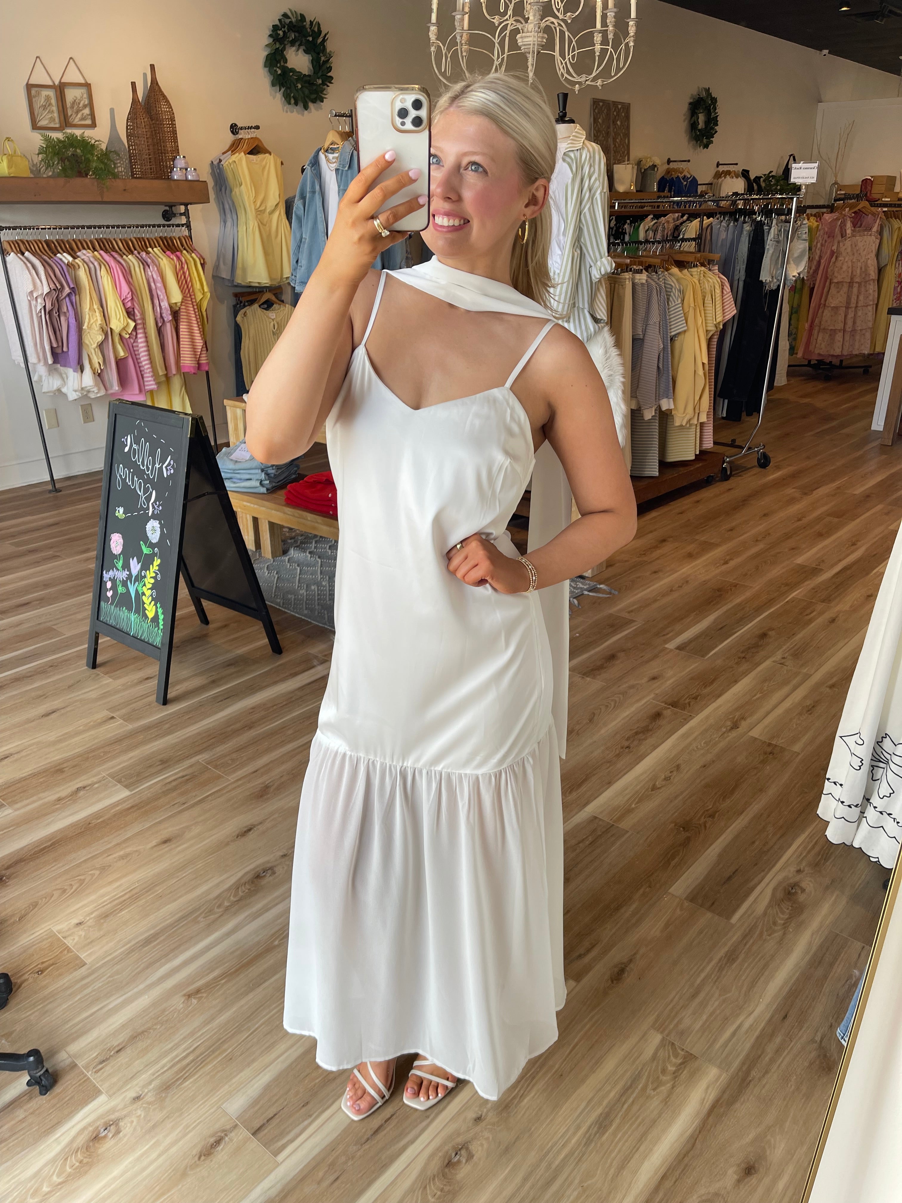 Sutton Maxi Dress with Neck Scarf