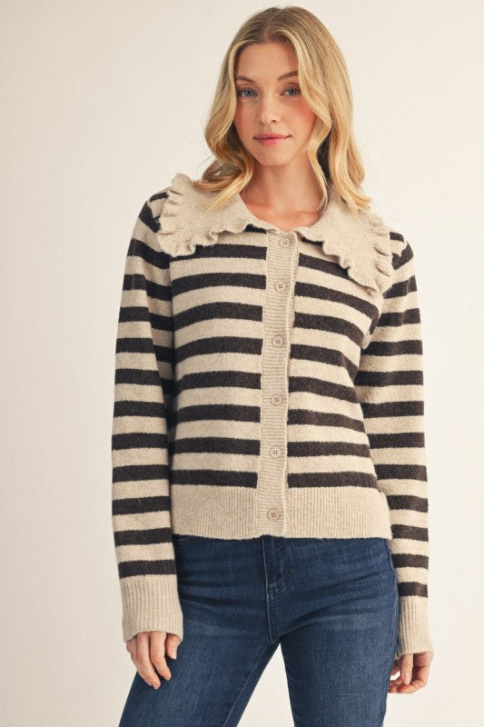 Karlie Stripe Cardigan