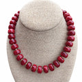 Crimson Round Beaded Necklace