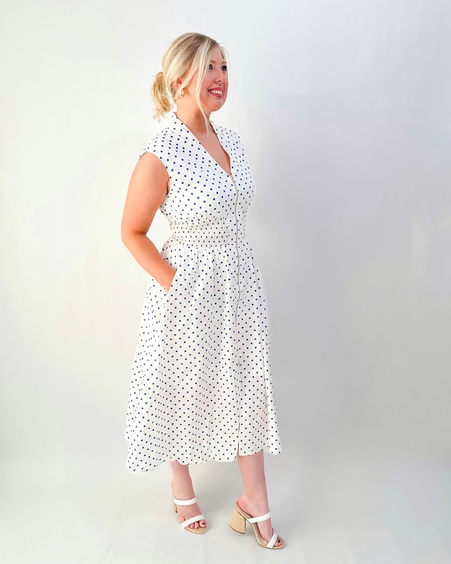 Polka Dot Midi Dress