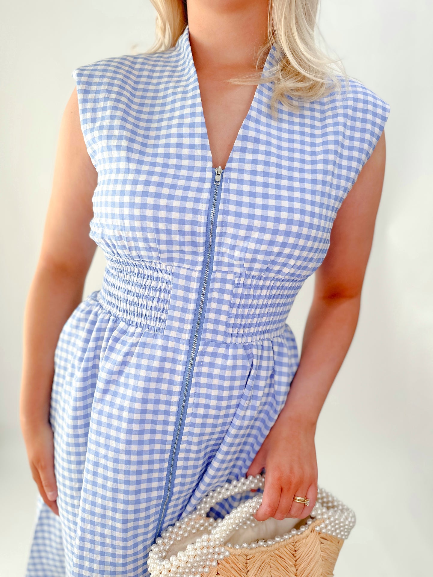 Gingham Midi Dress