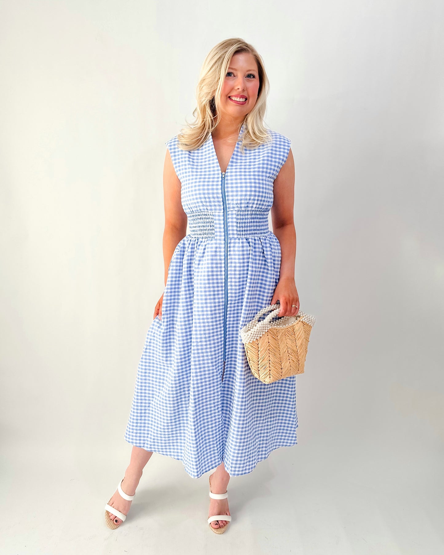 Gingham Midi Dress