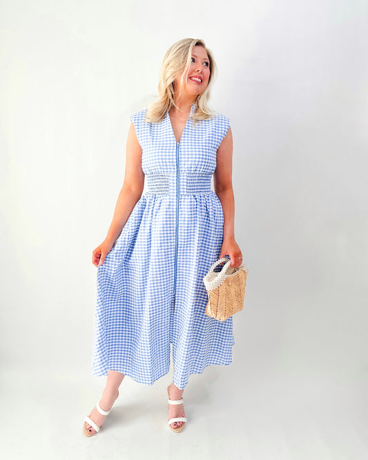 Gingham Midi Dress