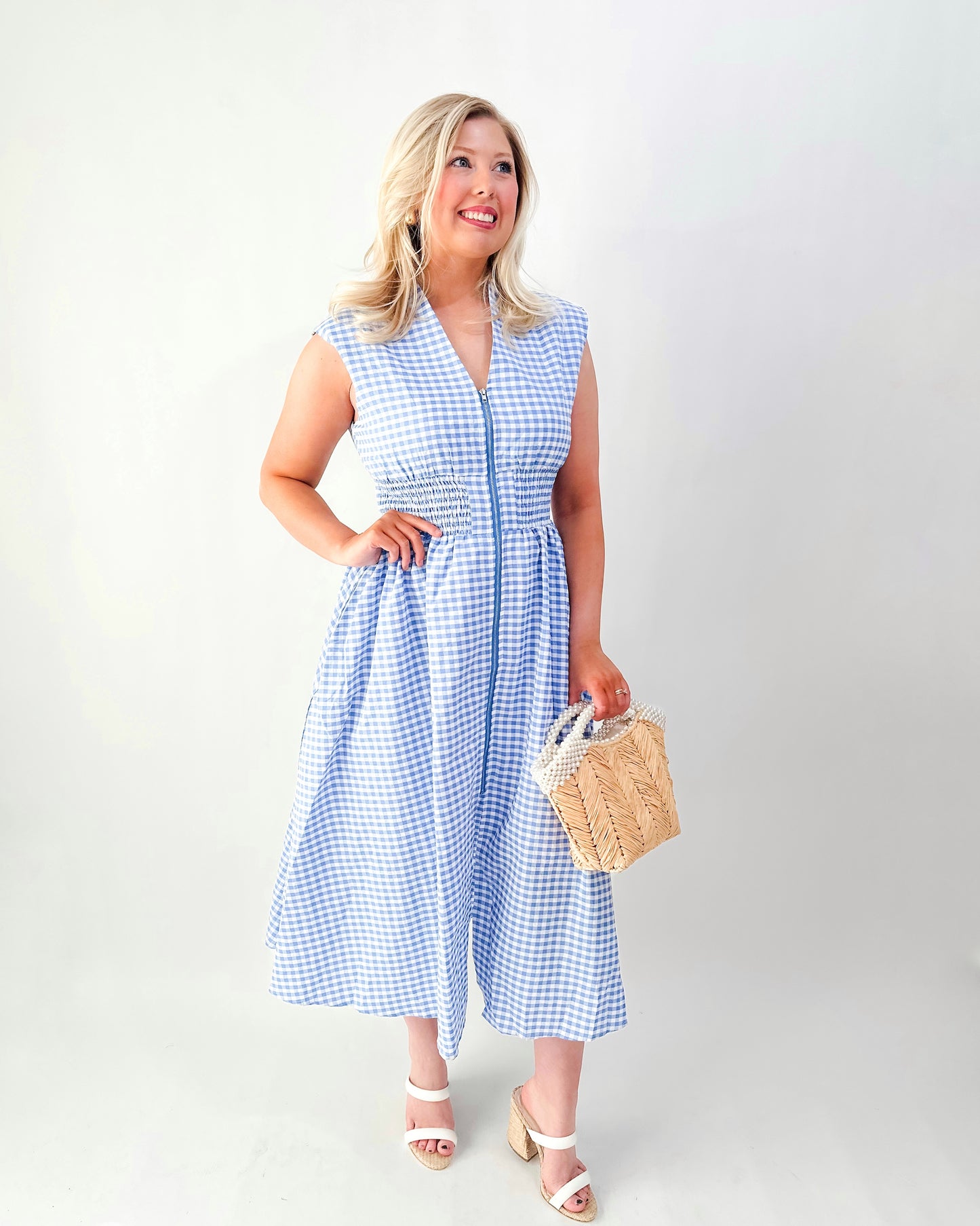 Gingham Midi Dress