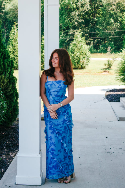 Jeanne Ruffle Maxi Dress