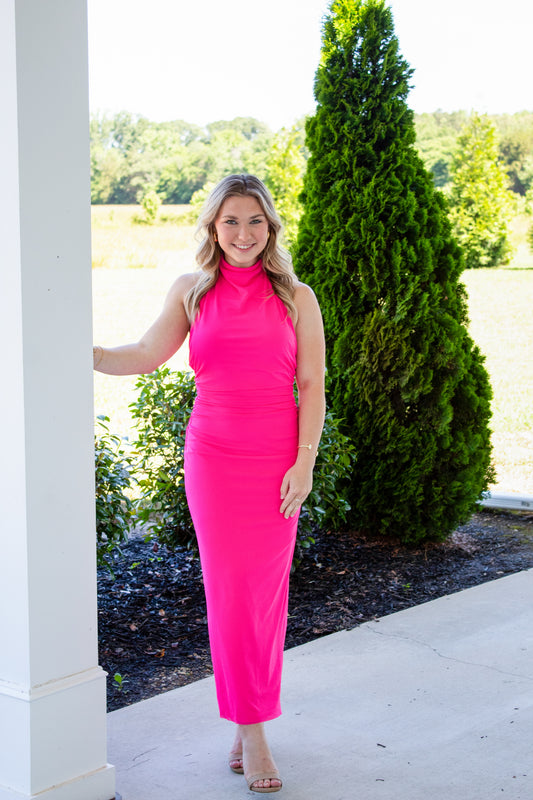 Minka Mesh Halter Dress