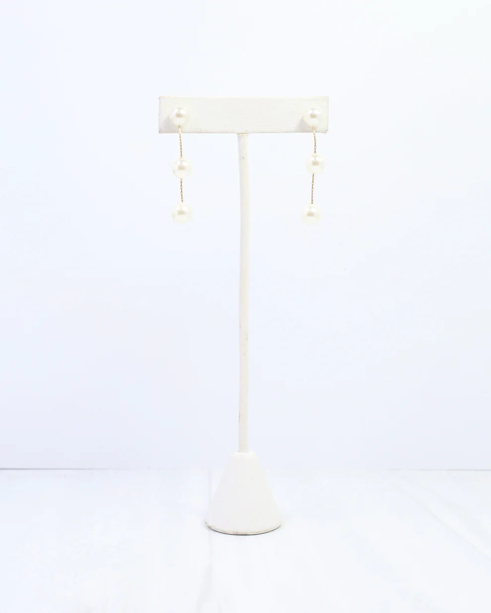 Benedict Three Pearl Drop Earring