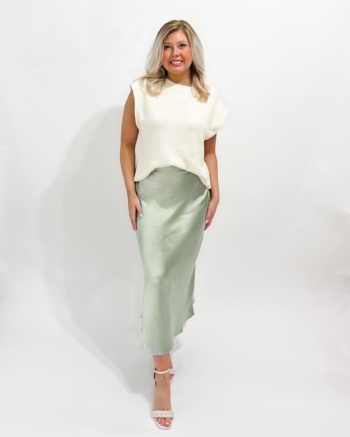 Charlize Satin Midi Skirt