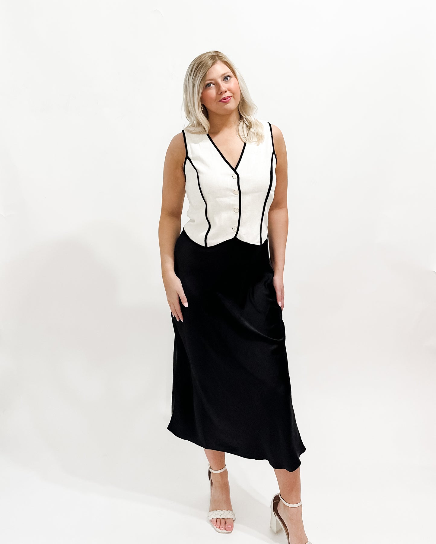 Charlize Satin Midi Skirt