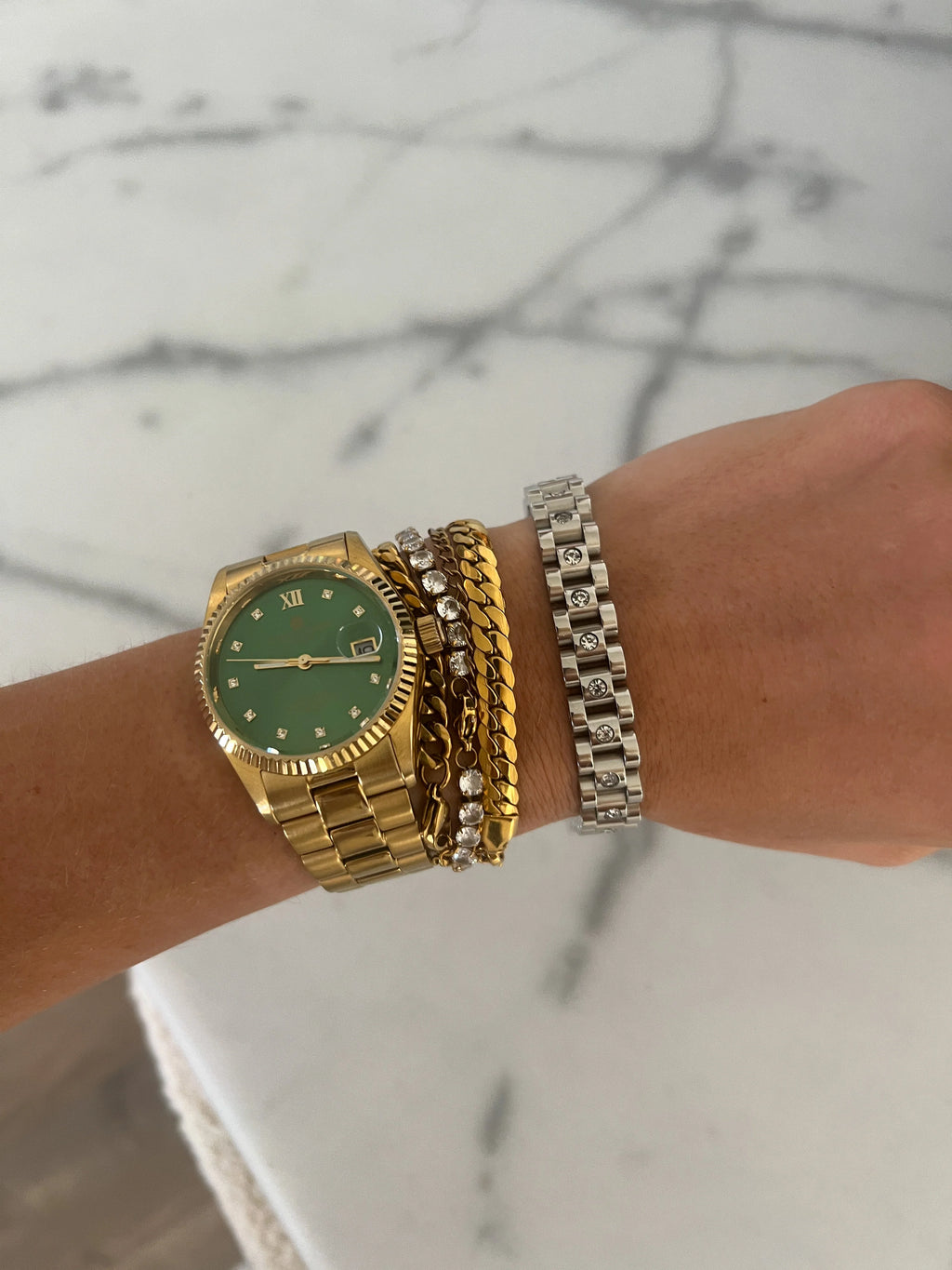 Chain Watch Diamond Bracelet