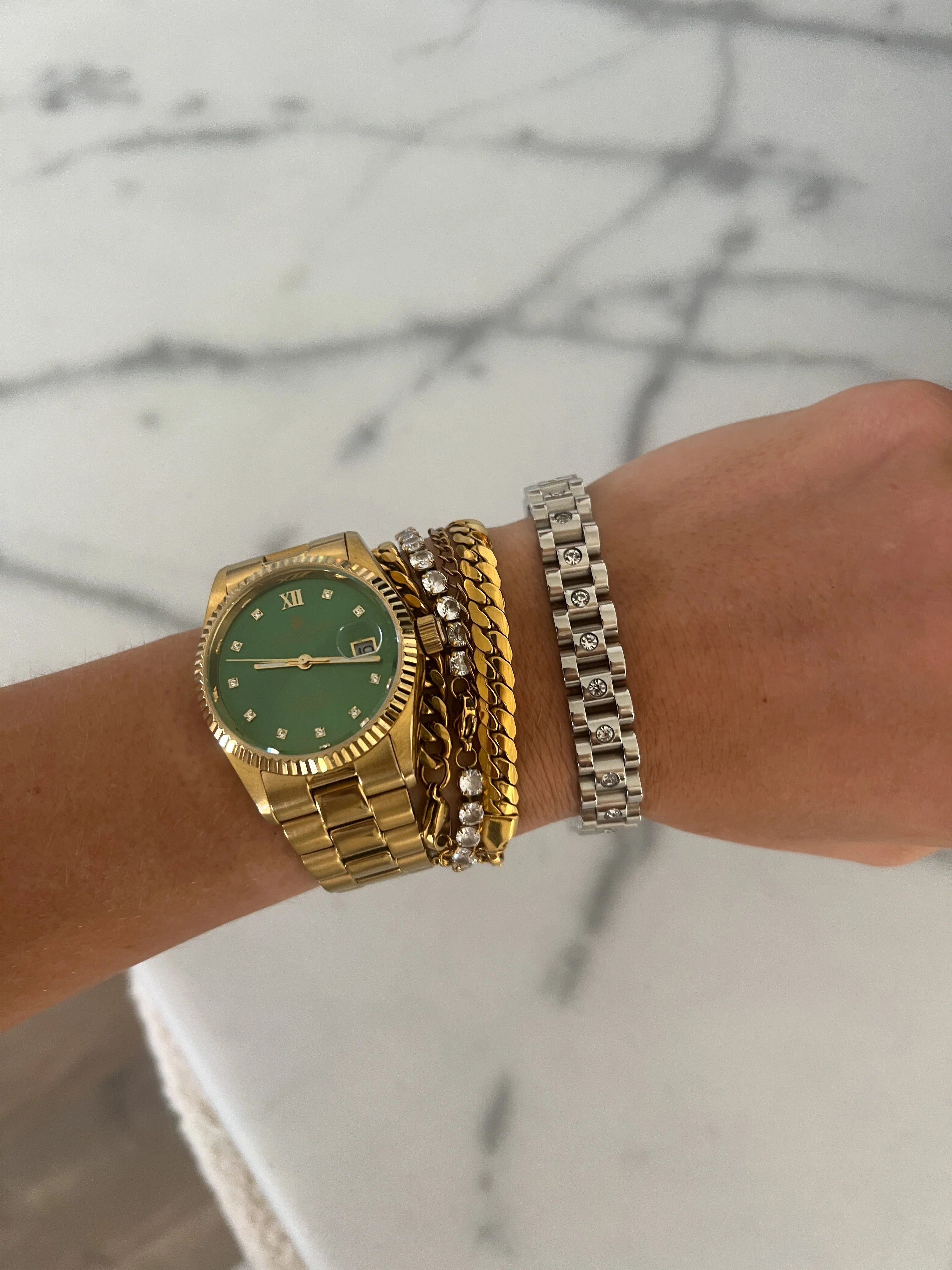 Chain Watch Diamond Bracelet