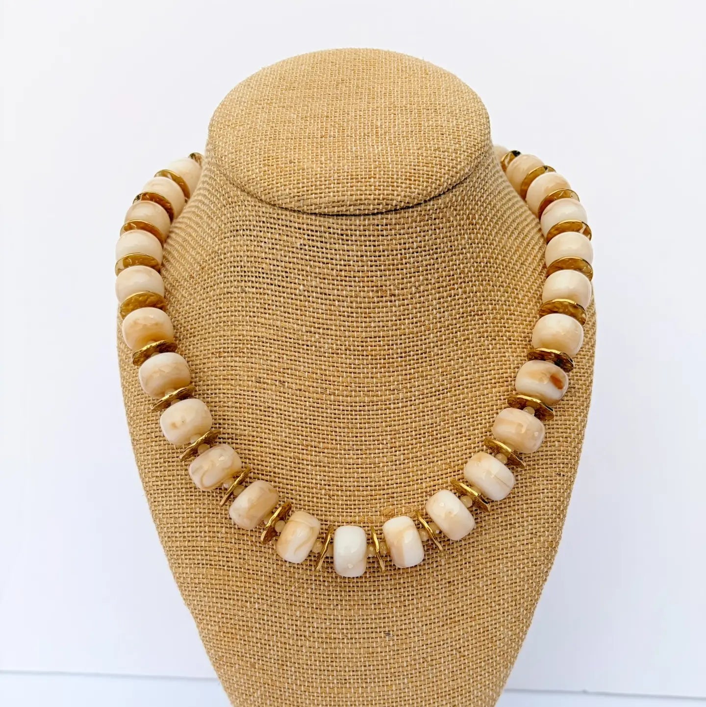 White Round Bead Necklace