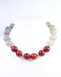 Talbot Beaded Necklace Burgundy Gray