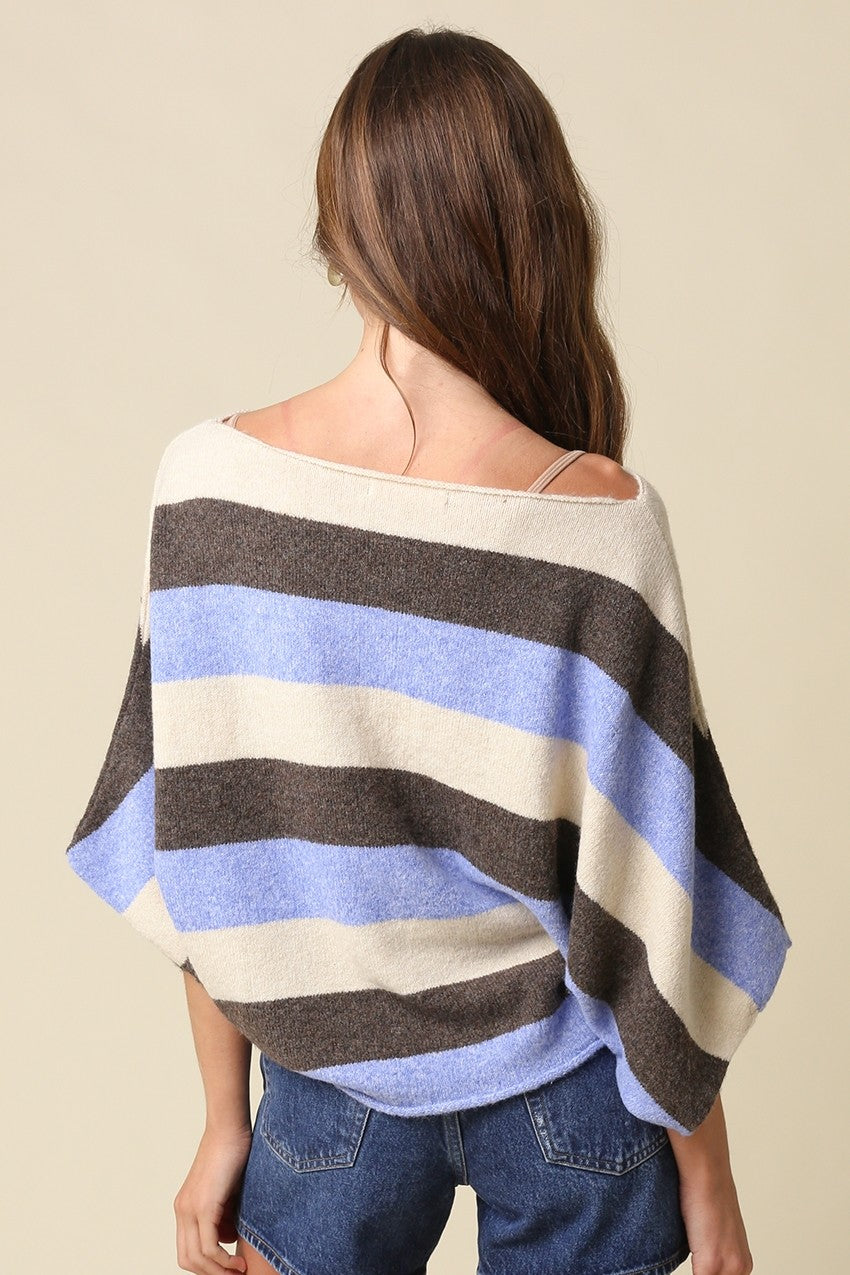 Katie Stripe Dolman Knit Top