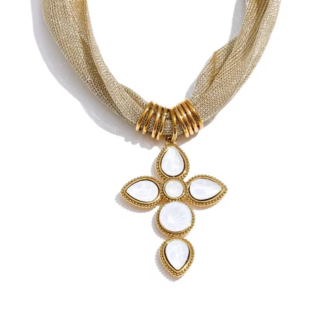 Gold Mesh Scarf Necklace