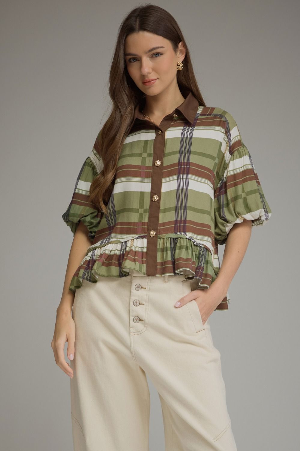 Carson Plaid Top
