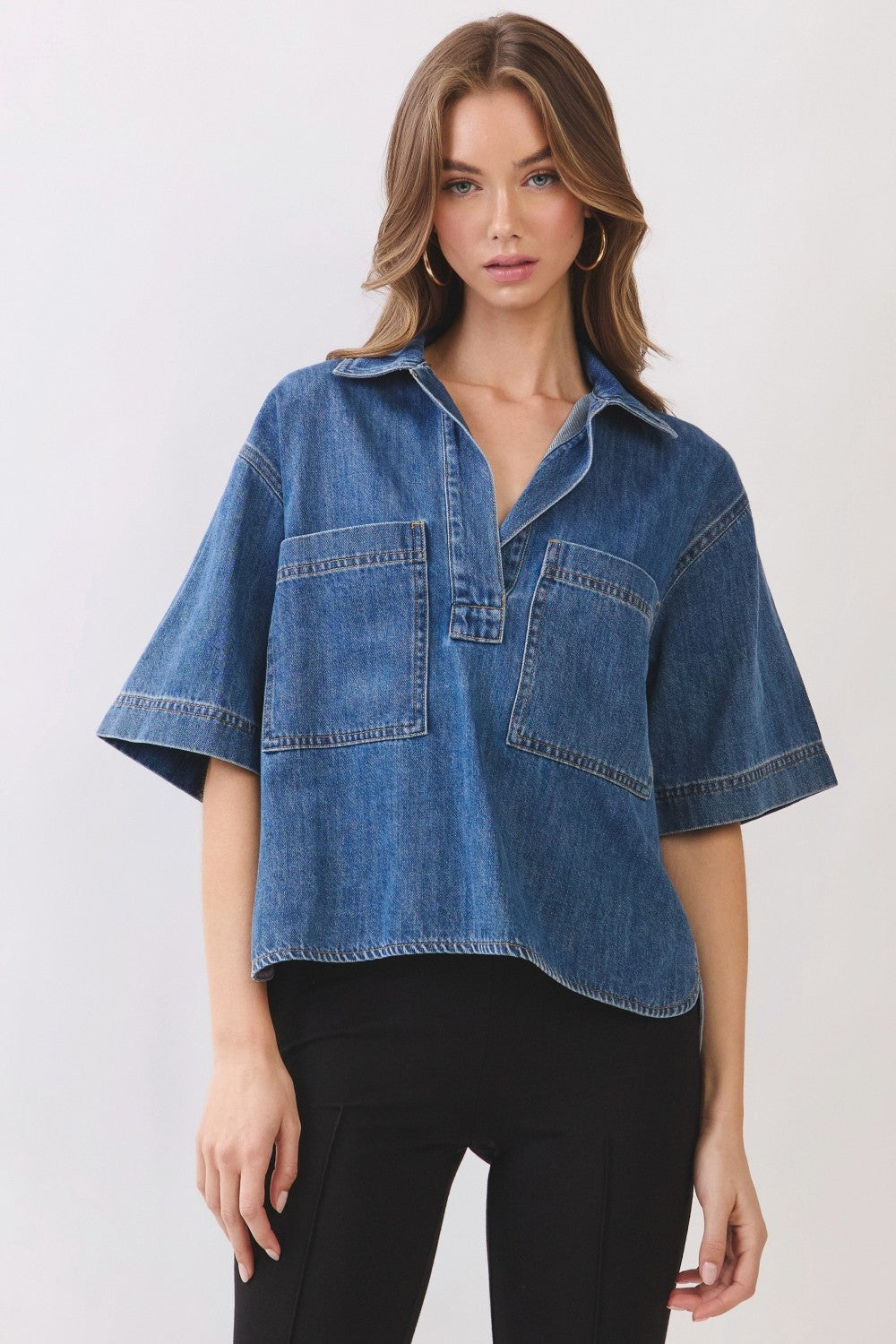 Baker Cropped Denim Top