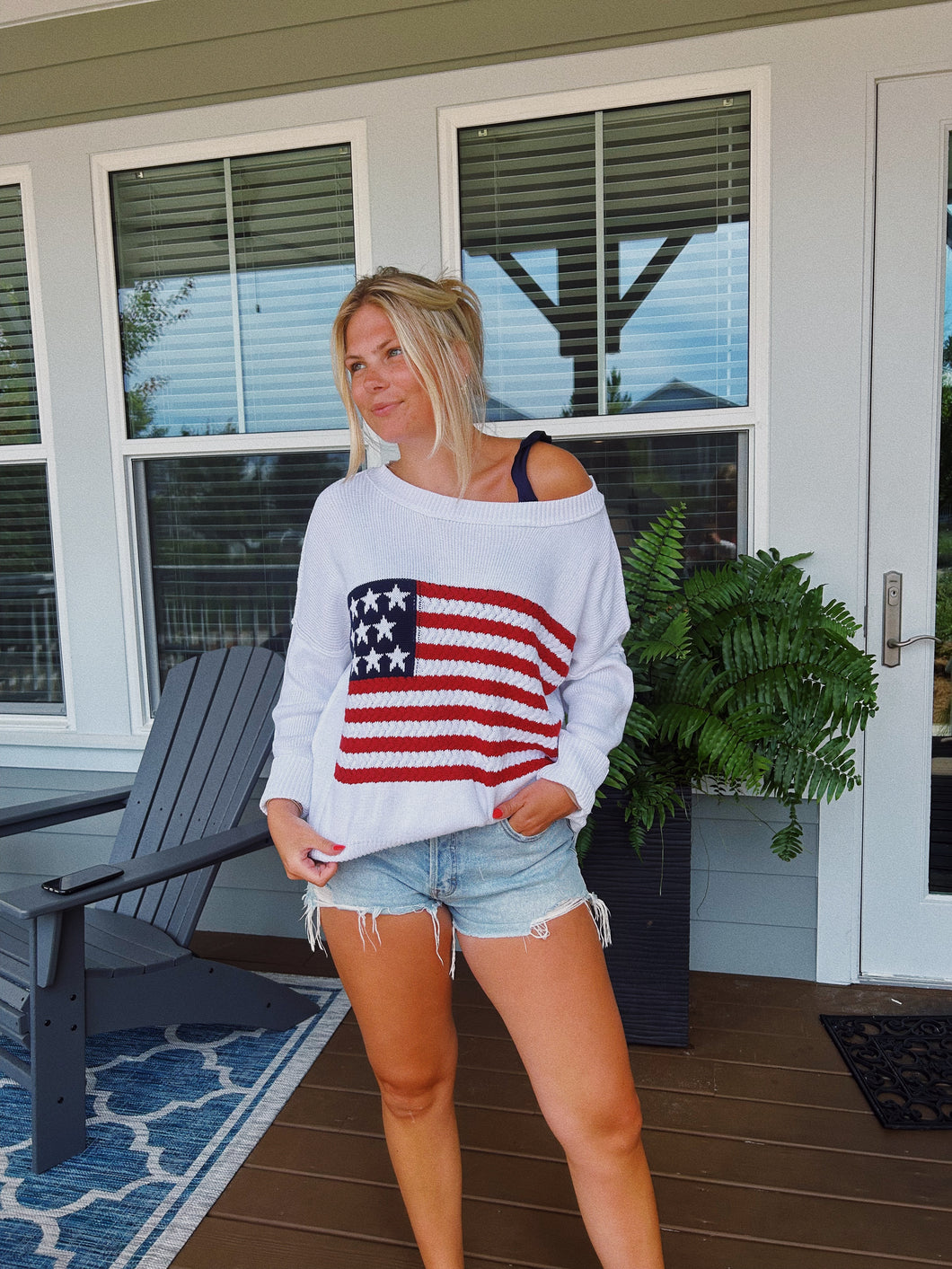 American Flag Light Weight Sweater