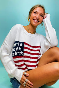 American Flag Light Weight Sweater