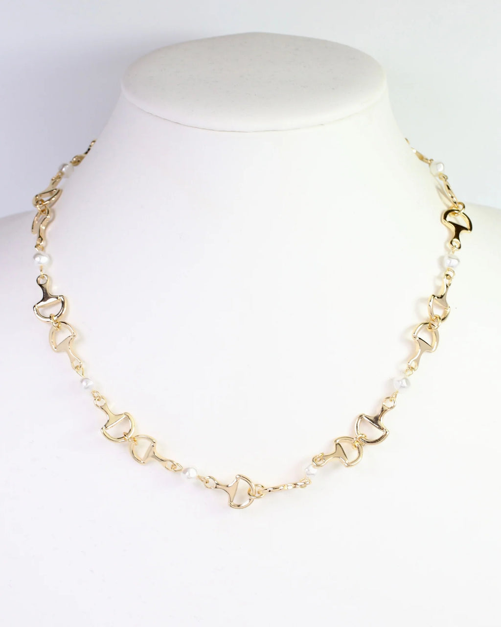 Citation Pearl and Horsebit Necklace