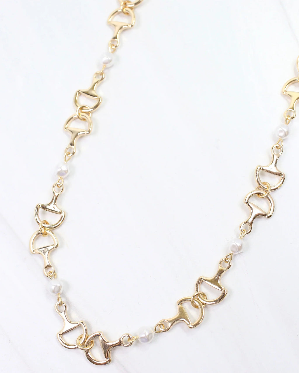 Citation Pearl and Horsebit Necklace