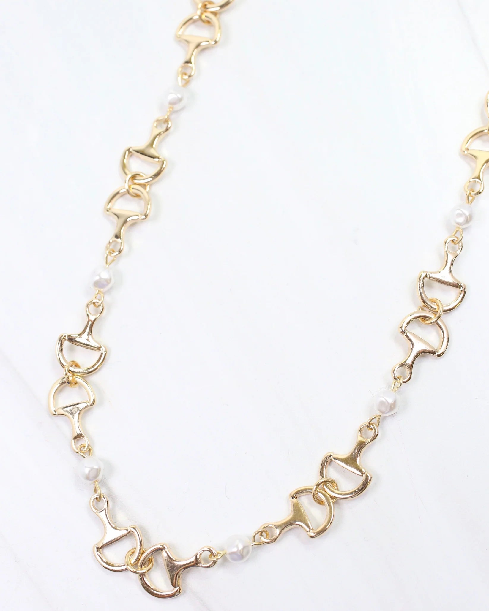 Citation Pearl and Horsebit Necklace